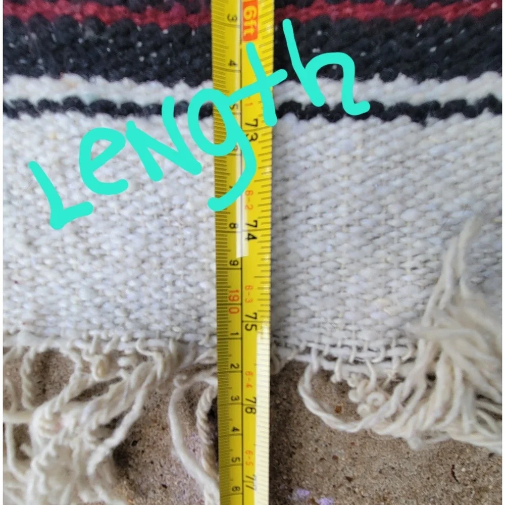 Vintage Mayan Wool Rug Woven Aztec Zapotec‎ Mexican Kilim Blanket 77x48